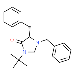 ChemSpider 2D Image | (5S)-1,5-Dibenzyl-3-(2-methyl-2-propanyl)-4-imidazolidinone | C21H26N2O