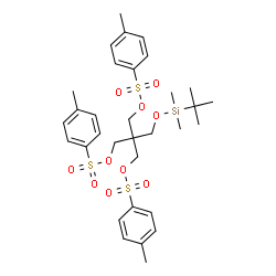 ChemSpider 2D Image | 3-{[Dimethyl(2-methyl-2-propanyl)silyl]oxy}-2,2-bis({[(4-methylphenyl)sulfonyl]oxy}methyl)propyl 4-methylbenzenesulfonate | C32H44O10S3Si