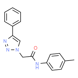 ChemSpider 2D Image | N-(4-Methylphenyl)-2-(4-phenyl-1H-1,2,3-triazol-1-yl)acetamide | C17H16N4O