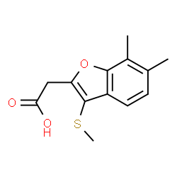 ChemSpider 2D Image | [6,7-Dimethyl-3-(methylsulfanyl)-1-benzofuran-2-yl]acetic acid | C13H14O3S