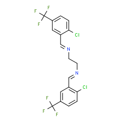 ChemSpider 2D Image | (E,E)-N,N'-1,2-Ethanediylbis{1-[2-chloro-5-(trifluoromethyl)phenyl]methanimine} | C18H12Cl2F6N2