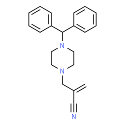 ChemSpider 2D Image | 2-{[4-(Diphenylmethyl)-1-piperazinyl]methyl}acrylonitrile | C21H23N3