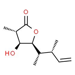 ChemSpider 2D Image | (3S,4S,5S)-4-Hydroxy-3-methyl-5-[(2S,3R)-3-methyl-4-penten-2-yl]dihydro-2(3H)-furanone | C11H18O3