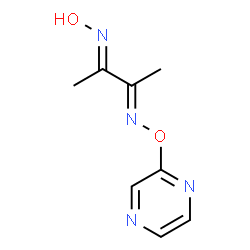 ChemSpider 2D Image | (2E,3E)-N-Hydroxy-N'-(2-pyrazinyloxy)-2,3-butanediimine | C8H10N4O2