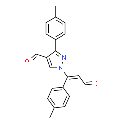 ChemSpider 2D Image | 3-(4-Methylphenyl)-1-[(1E)-1-(4-methylphenyl)-3-oxo-1-propen-1-yl]-1H-pyrazole-4-carbaldehyde | C21H18N2O2