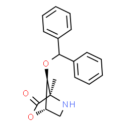 ChemSpider 2D Image | (1S,4R,7S)-7-(Diphenylmethoxy)-4-methyl-2-oxa-5-azabicyclo[2.2.1]heptan-3-one | C19H19NO3