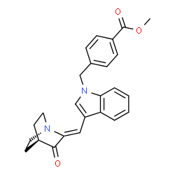 ChemSpider 2D Image | Methyl 4-({3-[(Z)-(3-oxo-1-azabicyclo[2.2.2]oct-2-ylidene)methyl]-1H-indol-1-yl}methyl)benzoate | C25H24N2O3