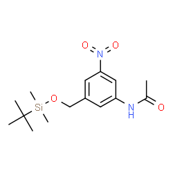 ChemSpider 2D Image | N-[3-({[Dimethyl(2-methyl-2-propanyl)silyl]oxy}methyl)-5-nitrophenyl]acetamide | C15H24N2O4Si