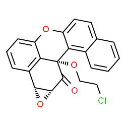 ChemSpider 2D Image | (1aR,11cS,12aR)-11c-(2-Chloroethoxy)-1a,12a-dihydrobenzo[a][1]benzoxireno[2,3,4-kl]xanthen-12(11cH)-one | C22H15ClO4