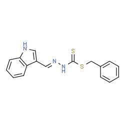 ChemSpider 2D Image | Benzyl (2E)-2-(1H-indol-3-ylmethylene)hydrazinecarbodithioate | C17H15N3S2