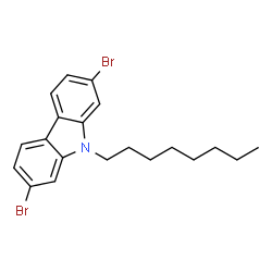 ChemSpider 2D Image | 2,7-Dibromo-9-octyl-9H-carbazole | C20H23Br2N