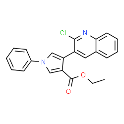ChemSpider 2D Image | Ethyl 4-(2-chloro-3-quinolinyl)-1-phenyl-1H-pyrrole-3-carboxylate | C22H17ClN2O2