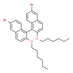 ChemSpider 2D Image | 6,6'-Dibromo-2,2'-bis(hexyloxy)-1,1'-binaphthalene | C32H36Br2O2