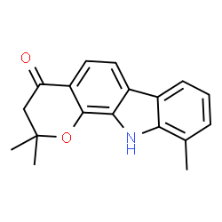 ChemSpider 2D Image | 2,2,10-Trimethyl-2,3-dihydropyrano[2,3-a]carbazol-4(11H)-one | C18H17NO2