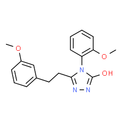 ChemSpider 2D Image | 4-(2-Methoxyphenyl)-5-[2-(3-methoxyphenyl)ethyl]-2,4-dihydro-3H-1,2,4-triazol-3-one | C18H19N3O3