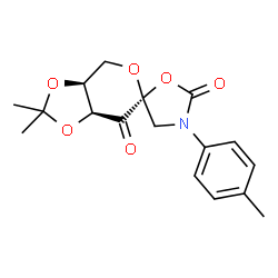 ChemSpider 2D Image | (3aS,6R,7aS)-2,2-Dimethyl-3'-(4-methylphenyl)dihydro-2'H-spiro[1,3-dioxolo[4,5-c]pyran-6,5'-[1,3]oxazolidine]-2',7(4H)-dione | C17H19NO6