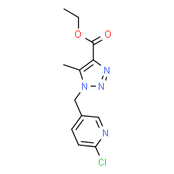 ChemSpider 2D Image | Ethyl 1-[(6-chloro-3-pyridinyl)methyl]-5-methyl-1H-1,2,3-triazole-4-carboxylate | C12H13ClN4O2