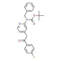 ChemSpider 2D Image | 2-Methyl-2-propanyl benzyl{4-[2-(4-fluorophenyl)-2-oxoethyl]-2-pyridinyl}carbamate | C25H25FN2O3