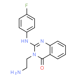 ChemSpider 2D Image | 3-(2-Aminoethyl)-2-[(4-fluorophenyl)amino]-4(3H)-quinazolinone | C16H15FN4O