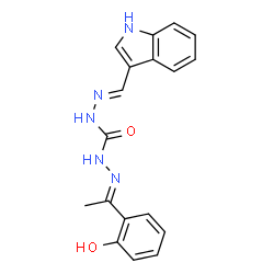 ChemSpider 2D Image | N''-[(1E)-1-(2-Hydroxyphenyl)ethylidene]-N'''-[(E)-1H-indol-3-ylmethylene]carbonohydrazide | C18H17N5O2