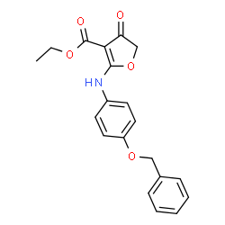 ChemSpider 2D Image | Ethyl 2-{[4-(benzyloxy)phenyl]amino}-4-oxo-4,5-dihydro-3-furancarboxylate | C20H19NO5