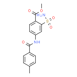 ChemSpider 2D Image | Methyl 4-[(4-methylbenzoyl)amino]-2-sulfamoylbenzoate | C16H16N2O5S