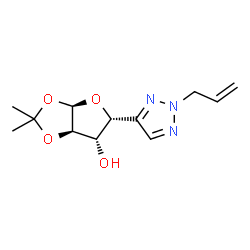 ChemSpider 2D Image | (3aR,5R,6S,6aR)-5-(2-Allyl-2H-1,2,3-triazol-4-yl)-2,2-dimethyltetrahydrofuro[2,3-d][1,3]dioxol-6-ol | C12H17N3O4