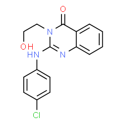 ChemSpider 2D Image | 2-[(4-Chlorophenyl)amino]-3-(2-hydroxyethyl)-4(3H)-quinazolinone | C16H14ClN3O2