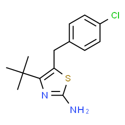 ChemSpider 2D Image | 5-(4-Chlorobenzyl)-4-(2-methyl-2-propanyl)-1,3-thiazol-2-amine | C14H17ClN2S