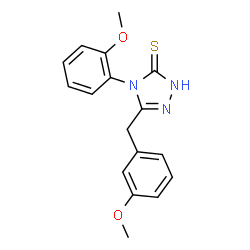 ChemSpider 2D Image | 5-(3-Methoxybenzyl)-4-(2-methoxyphenyl)-2,4-dihydro-3H-1,2,4-triazole-3-thione | C17H17N3O2S