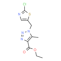 ChemSpider 2D Image | Ethyl 1-[(2-chloro-1,3-thiazol-5-yl)methyl]-5-methyl-1H-1,2,3-triazole-4-carboxylate | C10H11ClN4O2S