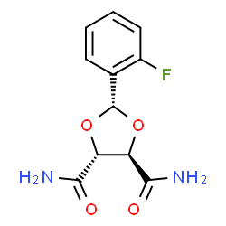 ChemSpider 2D Image | (4R,5R)-2-(2-Fluorophenyl)-1,3-dioxolane-4,5-dicarboxamide | C11H11FN2O4