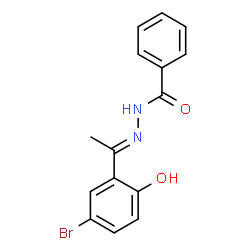 ChemSpider 2D Image | N'-[(1E)-1-(5-Bromo-2-hydroxyphenyl)ethylidene]benzohydrazide | C15H13BrN2O2