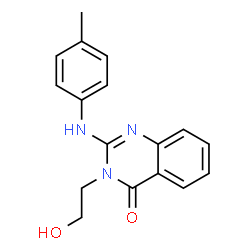 ChemSpider 2D Image | 3-(2-Hydroxyethyl)-2-[(4-methylphenyl)amino]-4(3H)-quinazolinone | C17H17N3O2