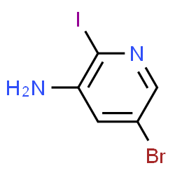ChemSpider 2D Image | 5-Bromo-2-iodo-3-pyridinamine | C5H4BrIN2