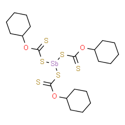 ChemSpider 2D Image | Tris{[(cyclohexyloxy)carbonothioyl]sulfanyl}stibine | C21H33O3S6Sb