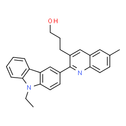 ChemSpider 2D Image | 3-[2-(9-Ethyl-9H-carbazol-3-yl)-6-methyl-3-quinolinyl]-1-propanol | C27H26N2O