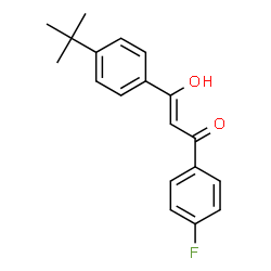 ChemSpider 2D Image | (2Z)-1-(4-Fluorophenyl)-3-hydroxy-3-[4-(2-methyl-2-propanyl)phenyl]-2-propen-1-one | C19H19FO2