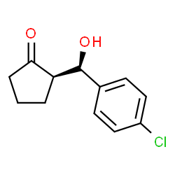 ChemSpider 2D Image | (2R)-2-[(4-Chlorophenyl)(hydroxy)methyl]cyclopentanone | C12H13ClO2