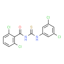 ChemSpider 2D Image | 2,6-Dichloro-N-[(3,5-dichlorophenyl)carbamothioyl]benzamide | C14H8Cl4N2OS