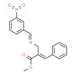 ChemSpider 2D Image | Methyl (2E)-2-{[(E)-(3-nitrobenzylidene)amino]methyl}-3-phenylacrylate | C18H16N2O4