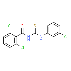 ChemSpider 2D Image | 2,6-Dichloro-N-[(3-chlorophenyl)carbamothioyl]benzamide | C14H9Cl3N2OS