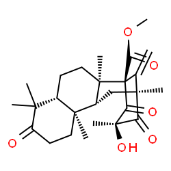 ChemSpider 2D Image | Methyl (1S,2R,5R,10R,11R,13S,15R)-15-hydroxy-2,6,6,10,13,15-hexamethyl-17-methylene-7,14,16-trioxotetracyclo[11.3.1.0~2,11~.0~5,10~]heptadecane-1-carboxylate | C26H36O6