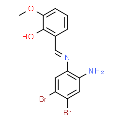 ChemSpider 2D Image | 2-{(E)-[(2-Amino-4,5-dibromophenyl)imino]methyl}-6-methoxyphenol | C14H12Br2N2O2