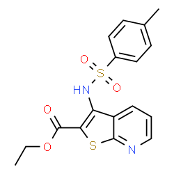 ChemSpider 2D Image | Ethyl 3-{[(4-methylphenyl)sulfonyl]amino}thieno[2,3-b]pyridine-2-carboxylate | C17H16N2O4S2