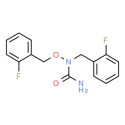 ChemSpider 2D Image | 1-(2-Fluorobenzyl)-1-[(2-fluorobenzyl)oxy]urea | C15H14F2N2O2