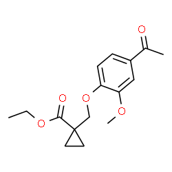 ChemSpider 2D Image | Ethyl 1-[(4-acetyl-2-methoxyphenoxy)methyl]cyclopropanecarboxylate | C16H20O5