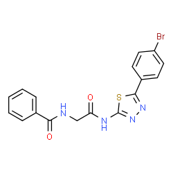 ChemSpider 2D Image | N-(2-{[5-(4-Bromophenyl)-1,3,4-thiadiazol-2-yl]amino}-2-oxoethyl)benzamide | C17H13BrN4O2S