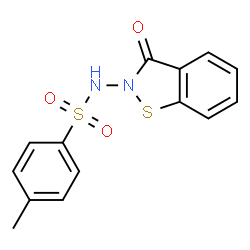 ChemSpider 2D Image | 4-Methyl-N-(3-oxo-1,2-benzothiazol-2(3H)-yl)benzenesulfonamide | C14H12N2O3S2