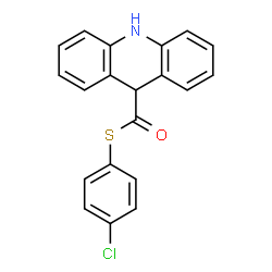 ChemSpider 2D Image | S-(4-Chlorophenyl) 9,10-dihydro-9-acridinecarbothioate | C20H14ClNOS
